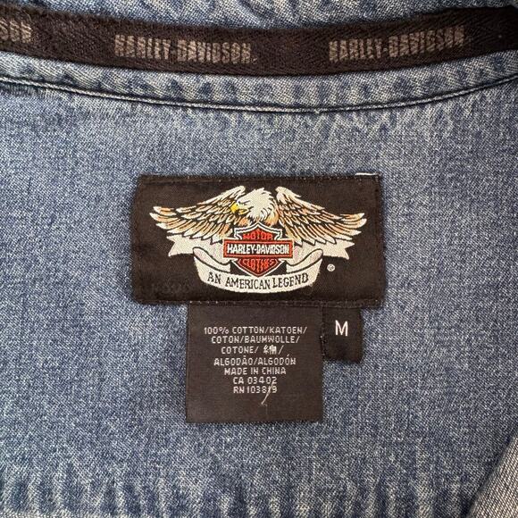 Vintage Harley Davidson Denim Vest w/ Various Biker Patches & Pins, Men's Medium - Picture 3 of 11